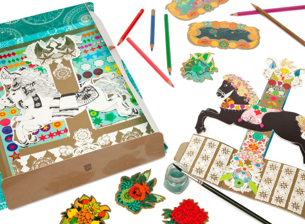 Janod Karuzela z Konikami DIY 7+ | Kreatywny Zestaw