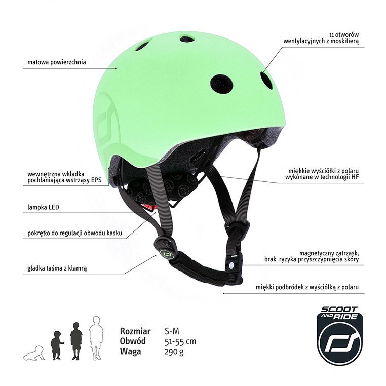 Scootandride, Kask S-M dla dzieci 3+ Kiwi kolekcja Icecream 2020