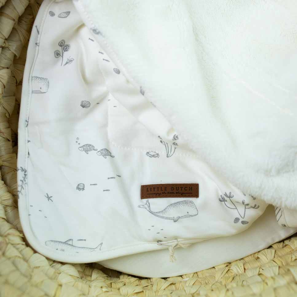 Little Dutch Ocieplany Kocyk Ocean White 100x70 cm