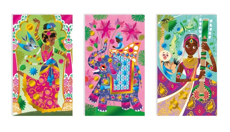 Janod Zestaw Artystyczny Metaliczny Połysk Bollywood 7+