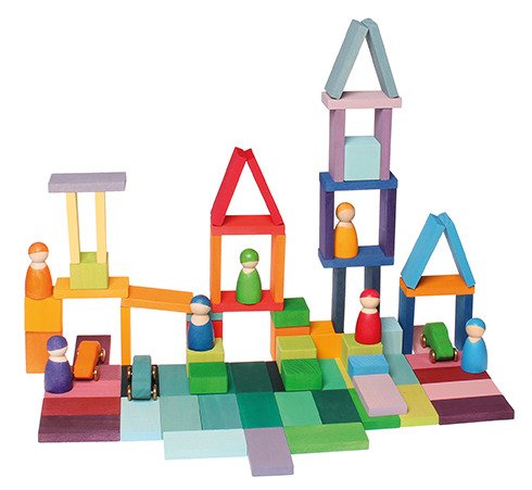 Grimm's Klocki Geometryczne Kolorowe 74el Edukacyjne