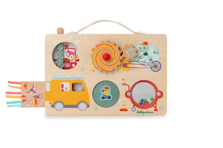 Lilliputiens, Drewniana tablica manipulacyjna walizka Pojazdy
