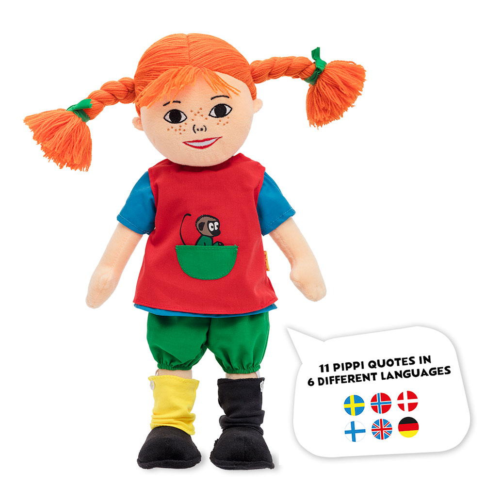 Pippi – Miękka lalka mówiąca Pippi Langstrumpf 40 cm – przytulanka dla dzieci 10 m+