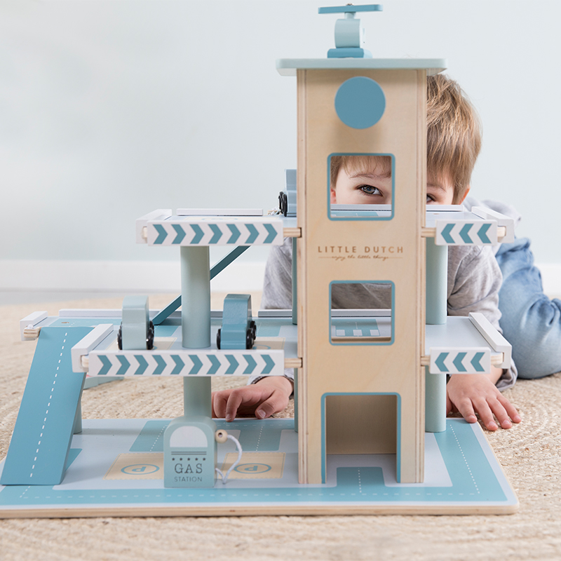 Little Dutch Drewniany Garaż Pastelowy 3+