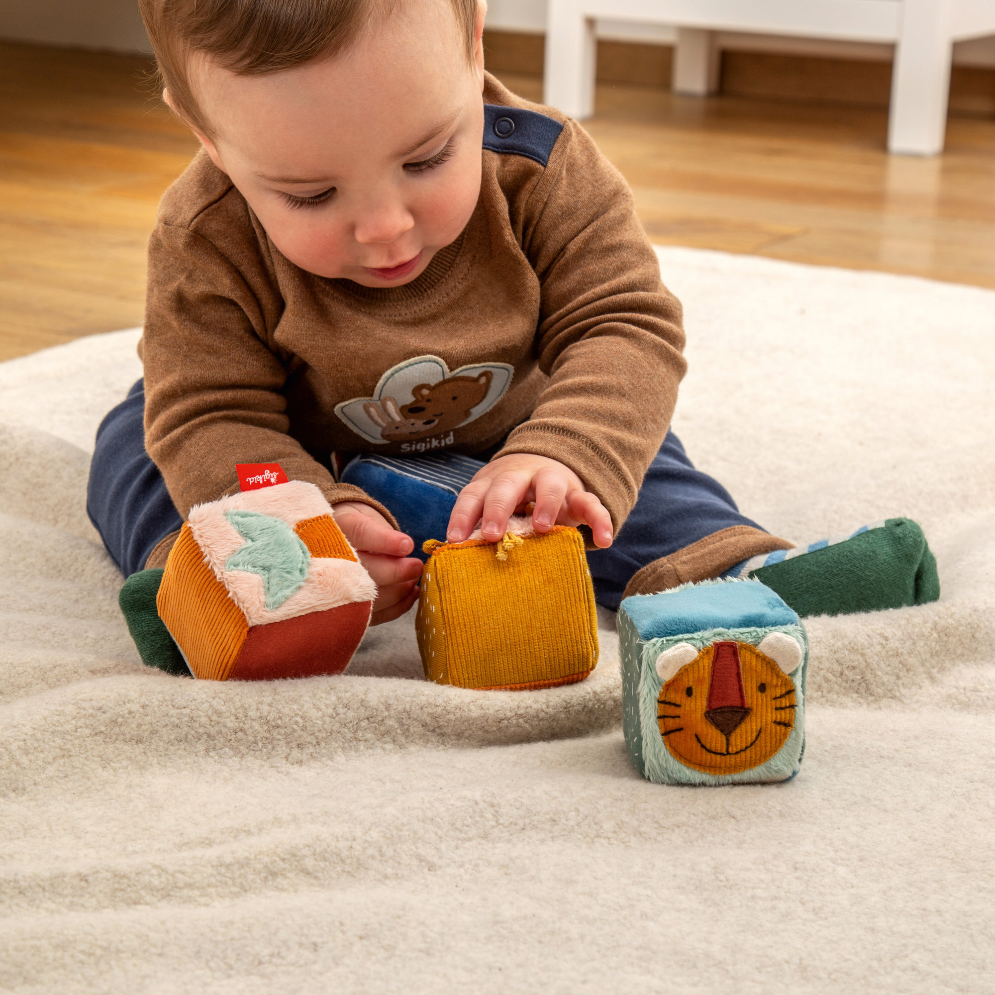 Zestaw miękkich kostek do zabawy – wielofunkcyjna zabawka rozwojowa – sigikid