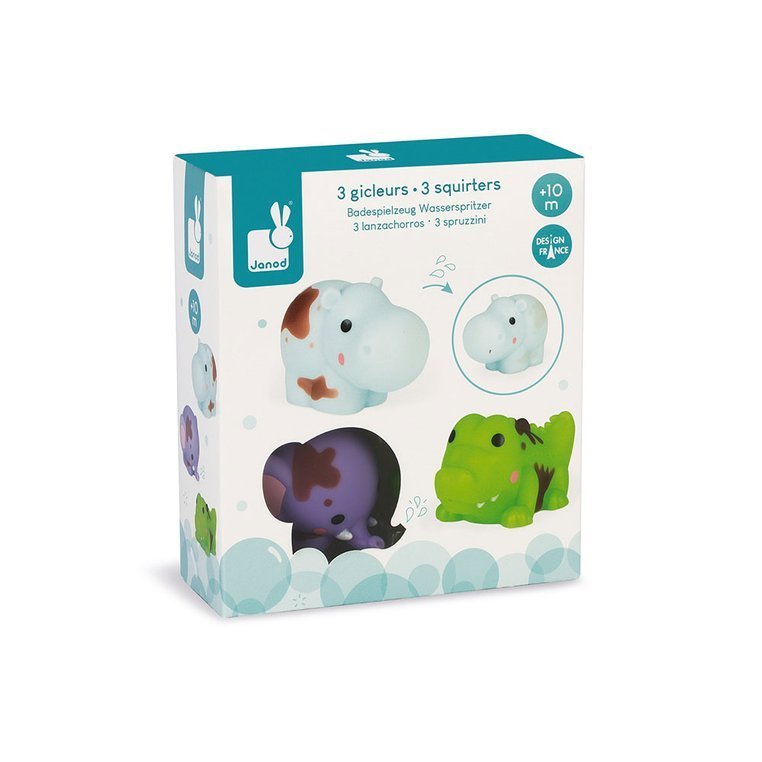 Janod Zwierzaki Brudaski Zestaw do kąpieli 3 el. 10m+