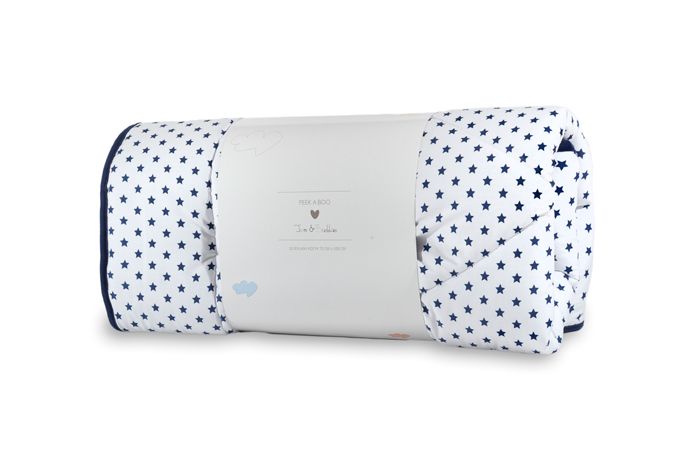 Kocyk-mata w granatowe gwiazdki dla niemowląt 0+