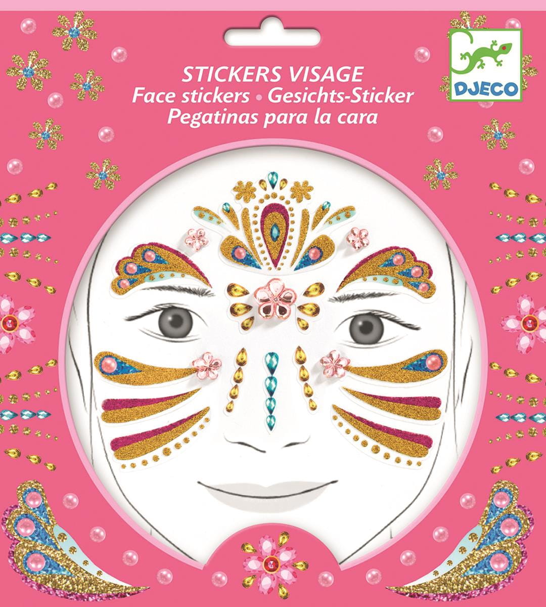 Djeco Naklejki na twarz Złota Księżniczka brokatowe 3+