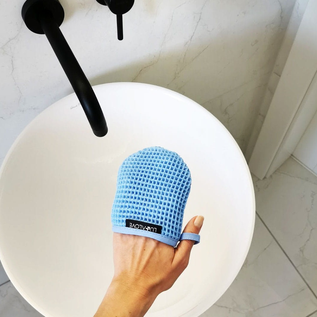 Lullalove, Rękawiczka do demakijażu twarzy - szafir