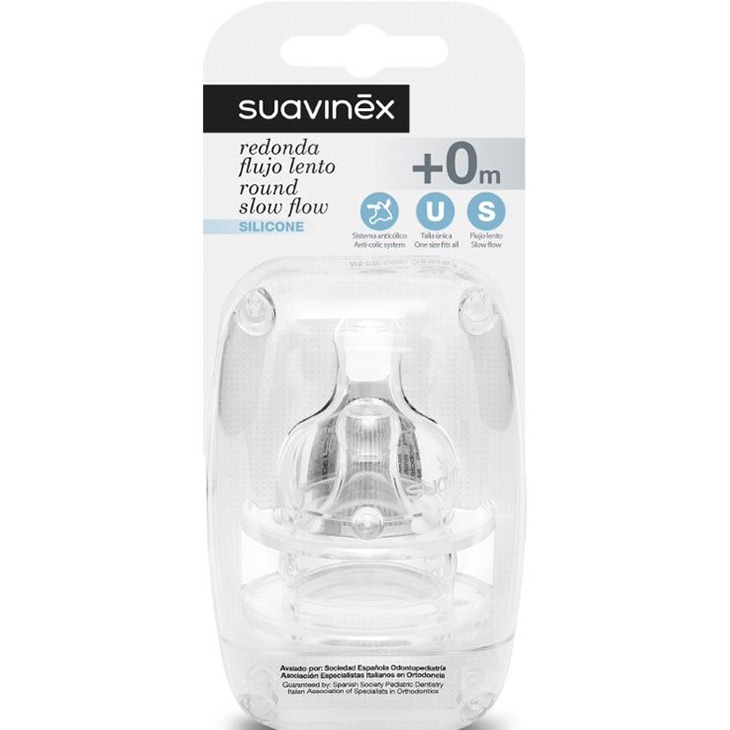 Suavinex Smoczki Okrągłe 3-Przepływowe 0M+