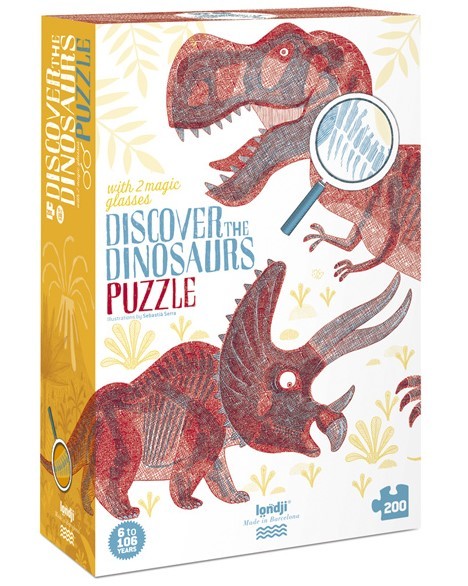 Londji Puzzle-gra Odkryj Świat Dinozaurów 200el 3+