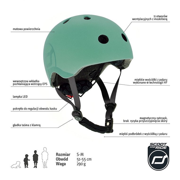 Scootandride Kask S-M 3+ Forest