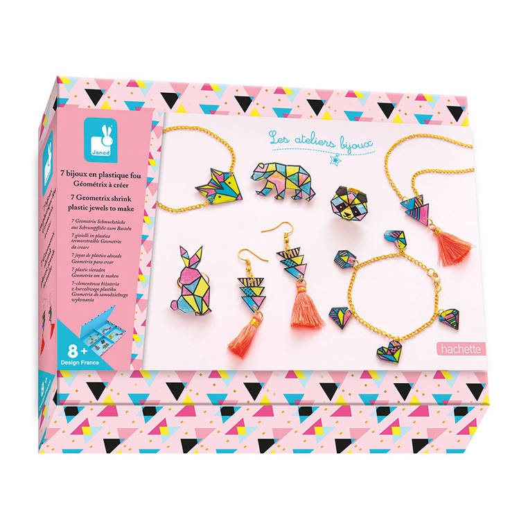 Janod Zestaw Biżuteria Kurczliwy Plastik Geometrix 8+