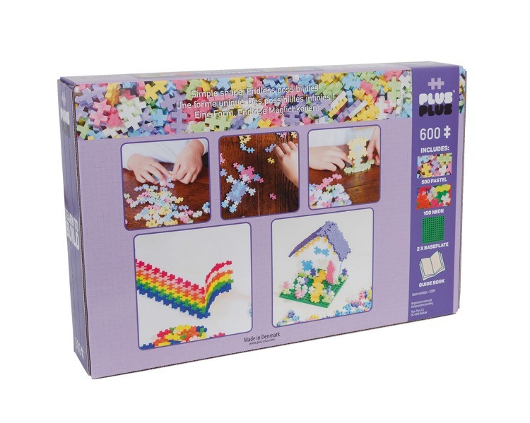 Plus-Plus Mini MIX 600 szt. Pastel/Neon + 2 płytki