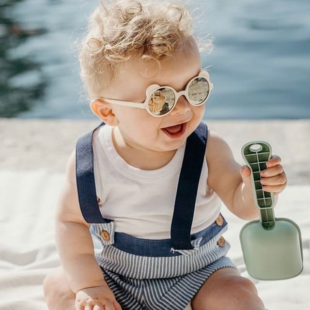 Ki ET LA, Okulary przeciwsłoneczne OURS'ON 1-2 lata Silver Blue