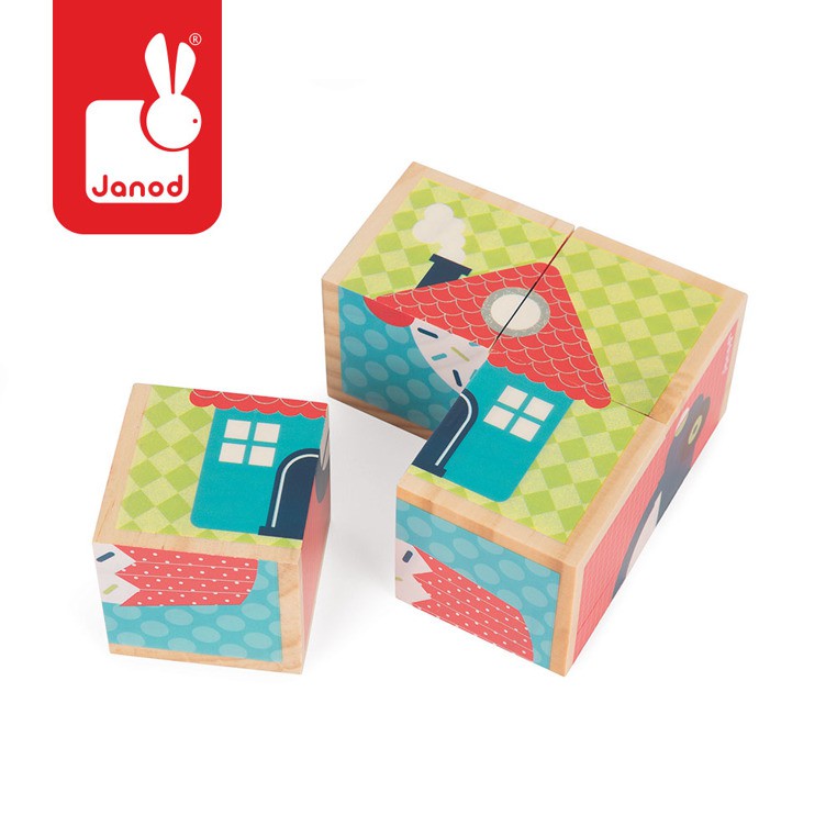 Janod Klocki Puzzle 6w1 Pierwsze słowa 18m+