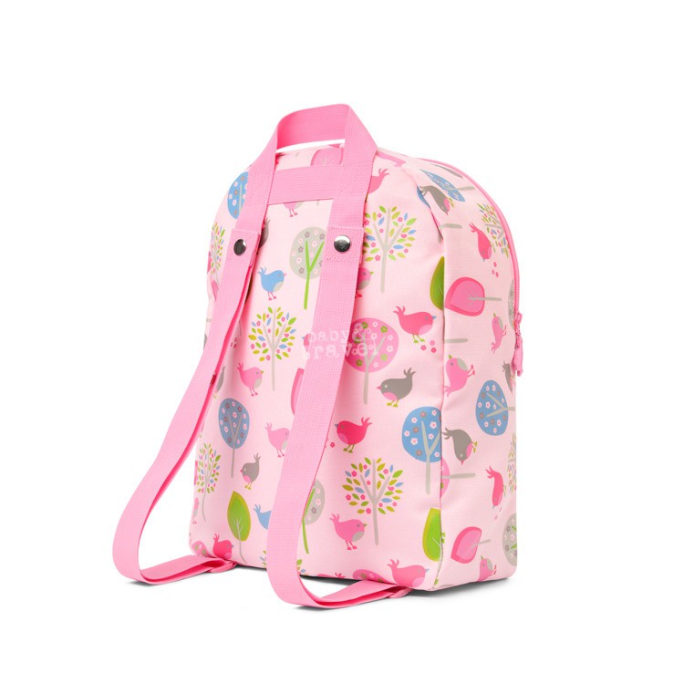 Duży plecak różowy w ptaszki