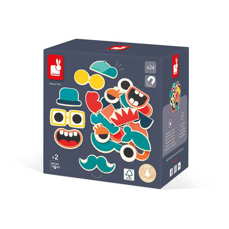 Janod,  Magnesy 24 szt Portrety