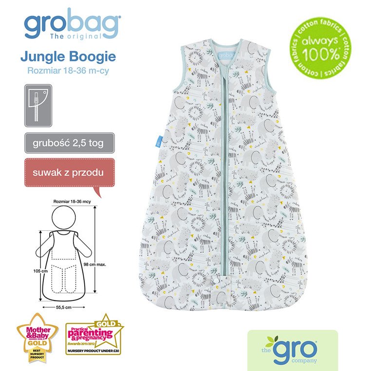 Gro Company Śpiworek Travel Jungle Boogie 2,5 tog 18-36 m