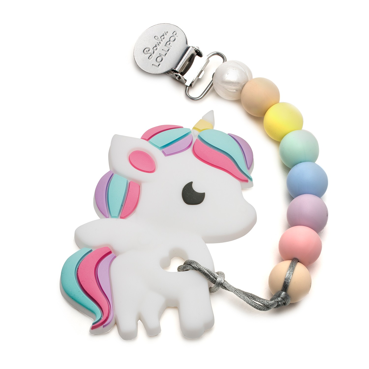 LouLou Lollipop Gryzak Silikonowy Rainbow Unicorn 0+