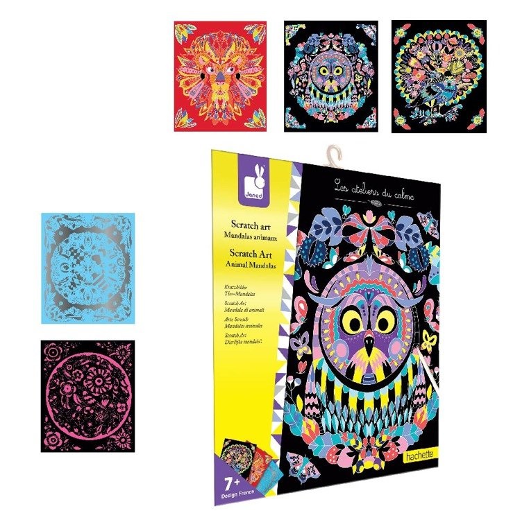 Janod Zestaw Kreatywny Zwierzęce Mandale 7+