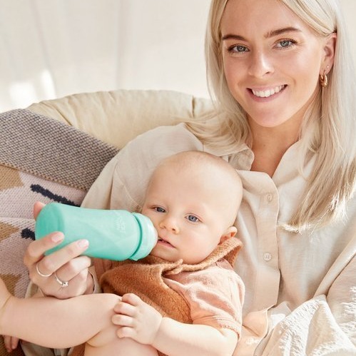 Everyday Baby Szklana butelka M 240ml miętowa 3-6m+