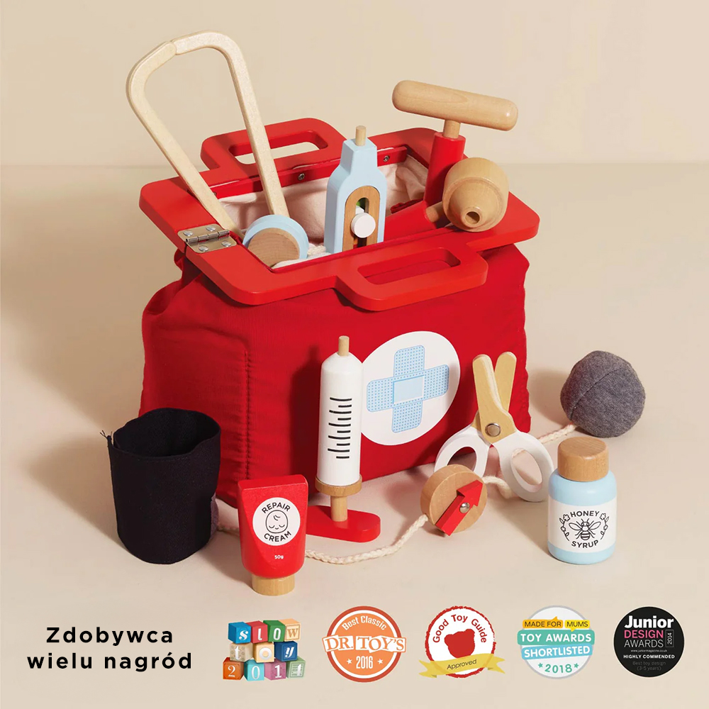 Drewniany zestaw lekarza do zabawy i odgrywania ról | Le Toy Van