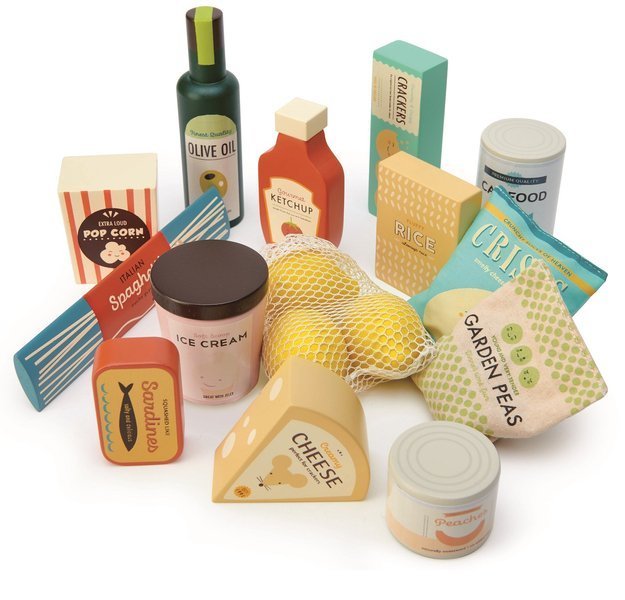 Tender Leaf Toys Drewniane artykuły spożywcze 14 elementów 3+