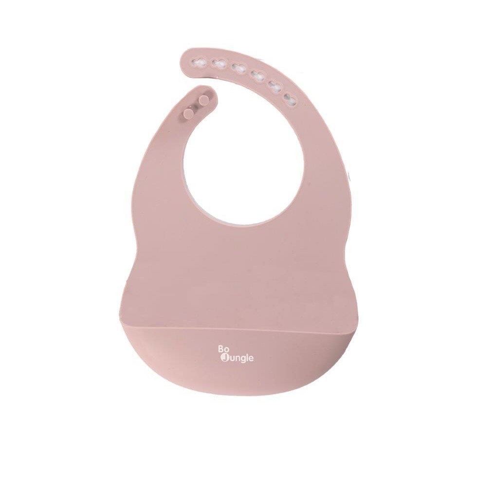 BO JUNGLE B-Śliniak Silikonowy z Kieszonką - Różowy 6m+