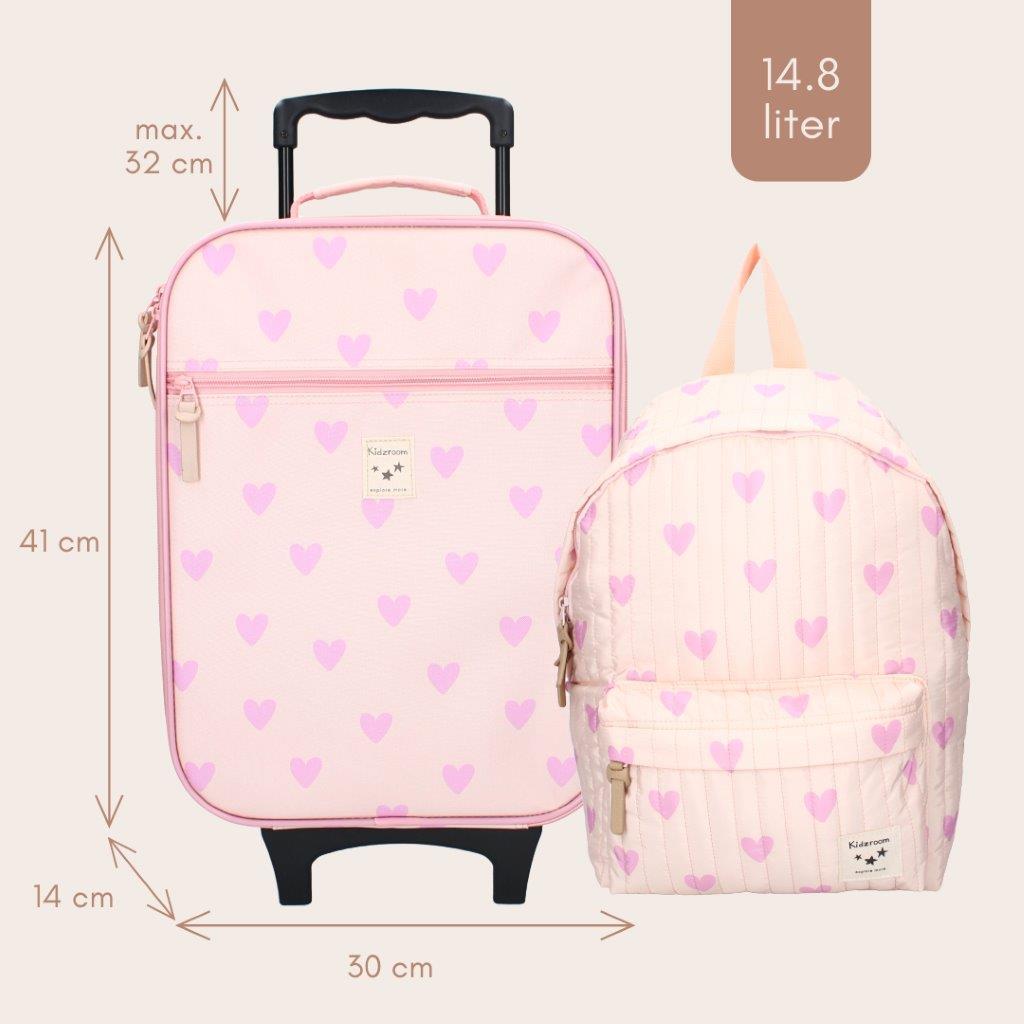 KIDZROOM  Walizka dla dzieci Magical Heart pink