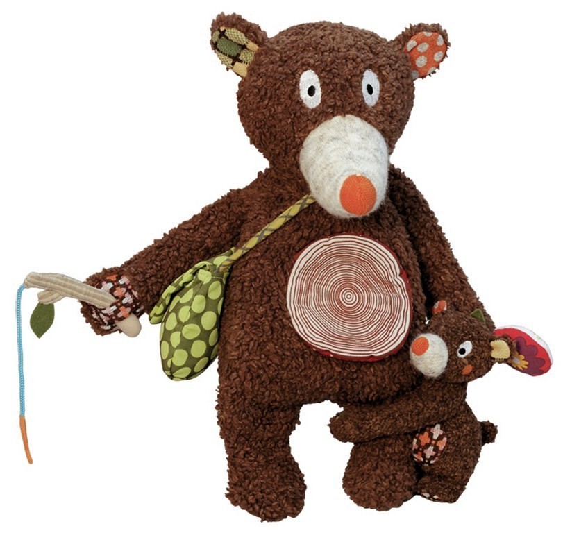 WOODOURS Tata miś z synem Drewniana Figurka 3+