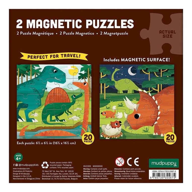 Mudpuppy Puzzle Magnetyczne Dinozaury 40el 4+