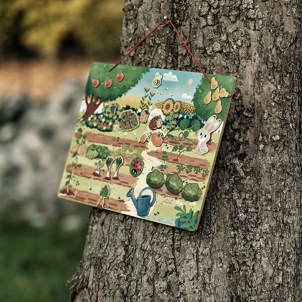 Janod Magnetyczna układanka Mój magiczny ogród 70 magnesów 3+