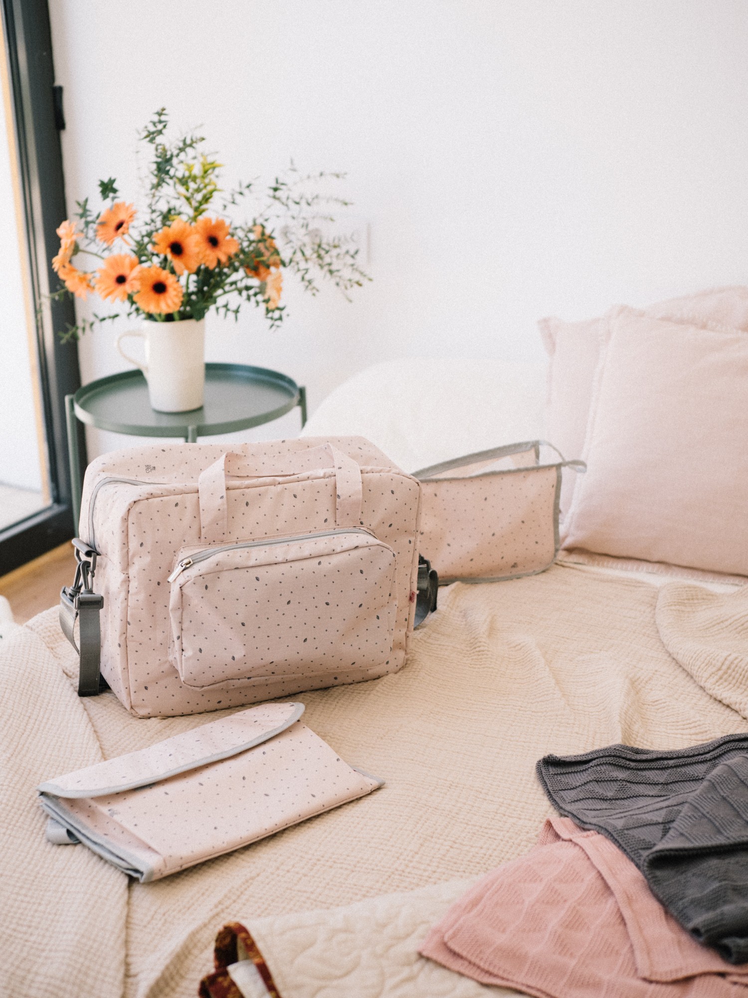 My Bag's, Torba Maternity Bag Leaf Pink