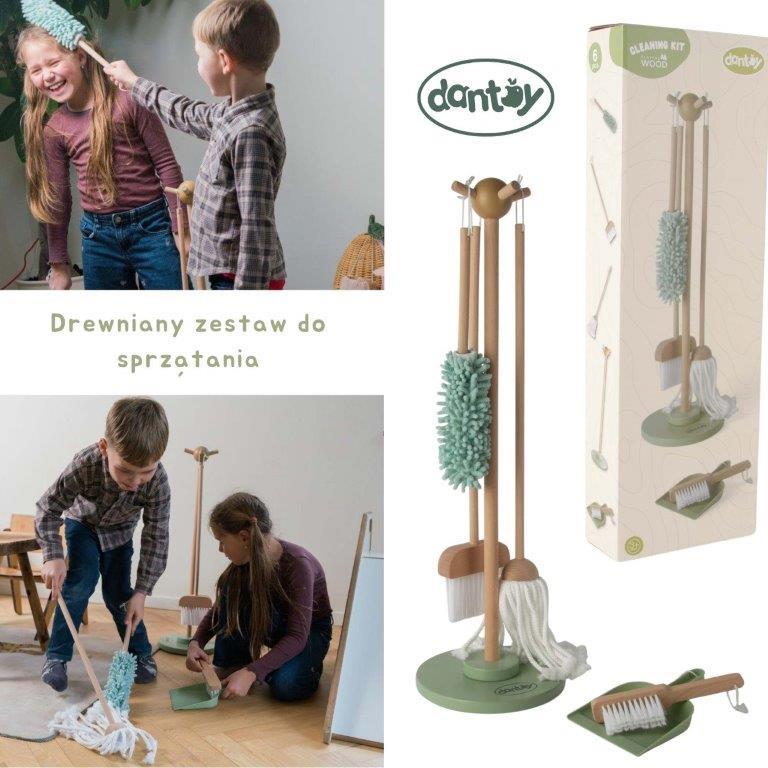 DANTOY Drewniany zestaw do sprzątania 