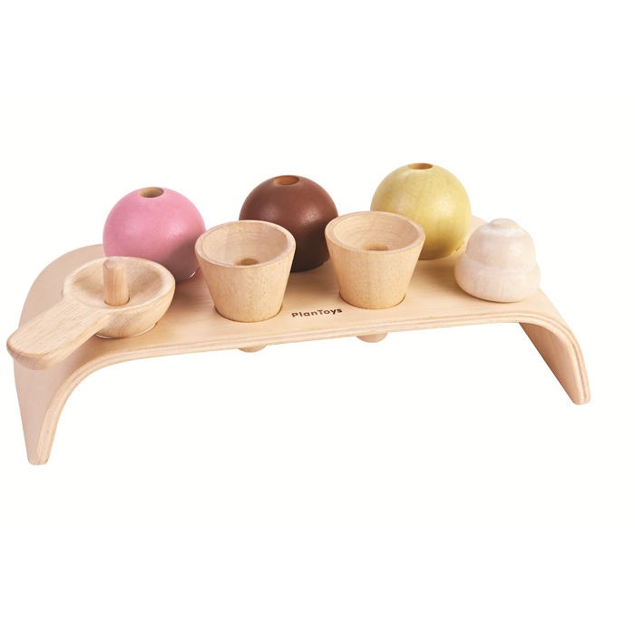 Plan Toys, Pastelowa drewniana lodziarnia