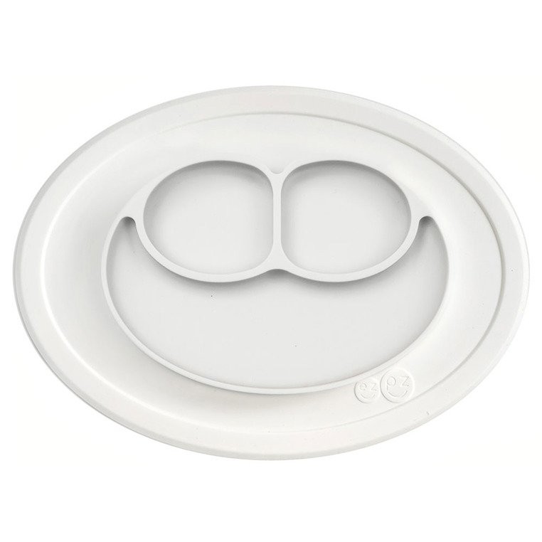 EZPZ Silikonowy talerzyk z podkładką Mini Mat 2w1 6m+ biały