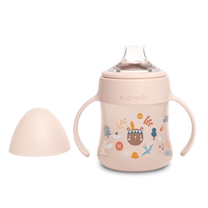 Suavinex Pierwszy kubek Forest 150ml - różowy 6m+