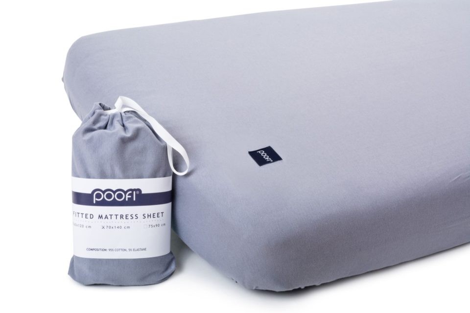 Poofi Prześcieradło Organic Popiel 70x140cm