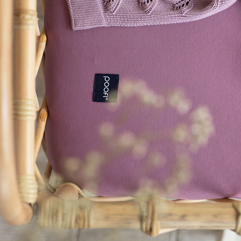 Poofi Prześcieradło Organic&Color 60x120 - fiołek