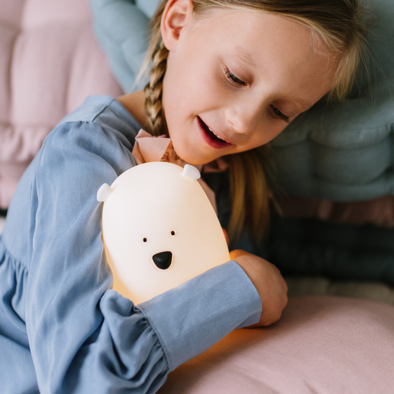 Rabbit&Friends Lampka Miś Duży Biały 0+ | LED