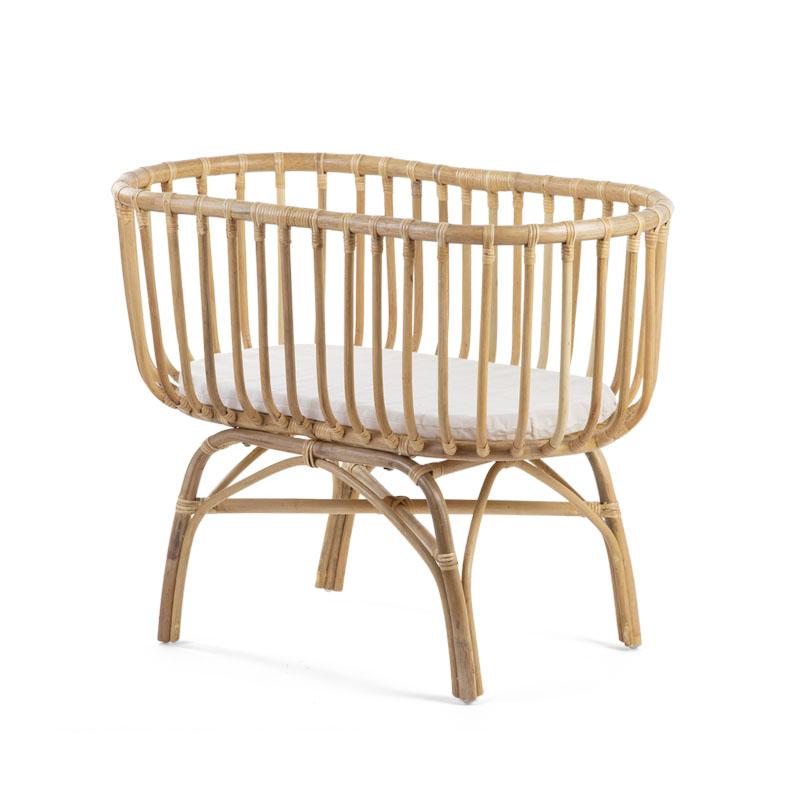 Childhome Łóżeczko rattanowe 80x40cm + Materac od 0+