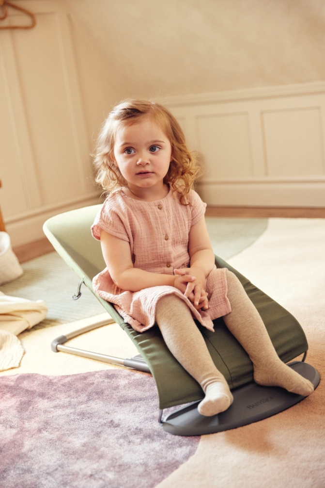 BabyBjorn Leżaczek Bliss Woven Ciemnozielony