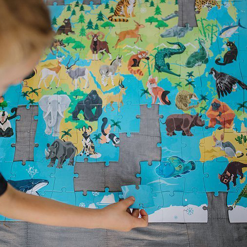 Janod Puzzle Edukacyjne 3D Zagrożone gatunki 200 el. 6+