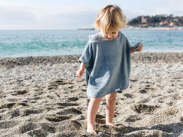 Bamboom Ręcznik Poncho Bambusowy Niebieski 0-2l
