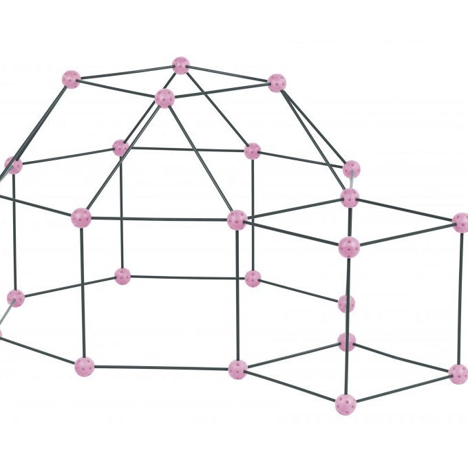 Namiot Zabawowy Szaro-Różowy 3+