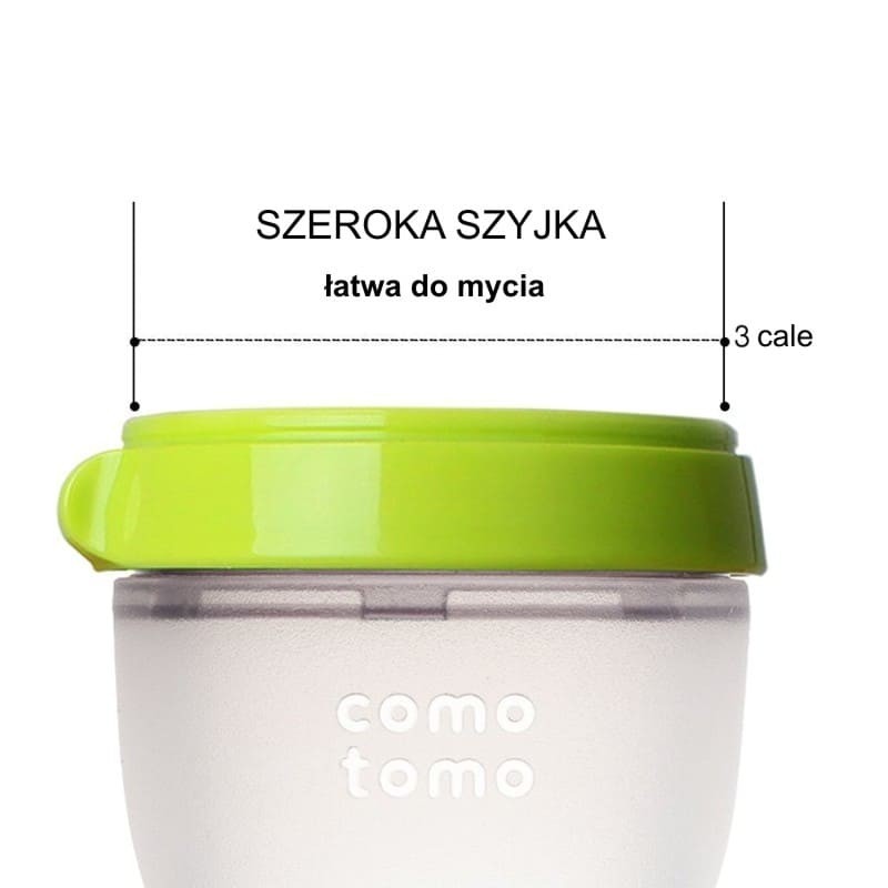 Comotomo Butelka Antykolkowa Mom's Breast 250 ml Zielona