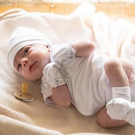 Bamboom Czapeczka Niemowlęca Biała Bambusowa 0m+