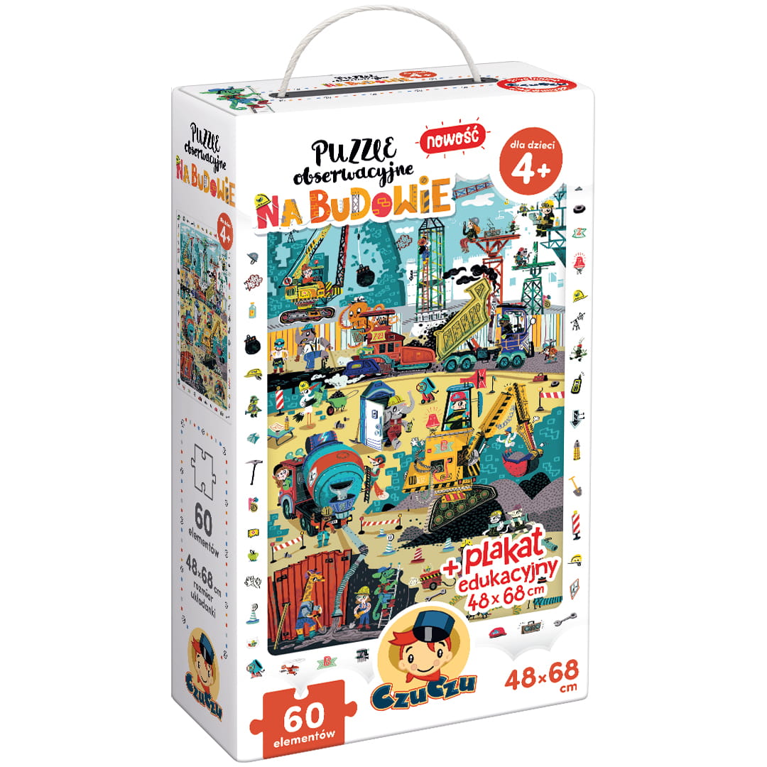 Czuczu Puzzle Obserwacyjne Na budowie 60el 4+