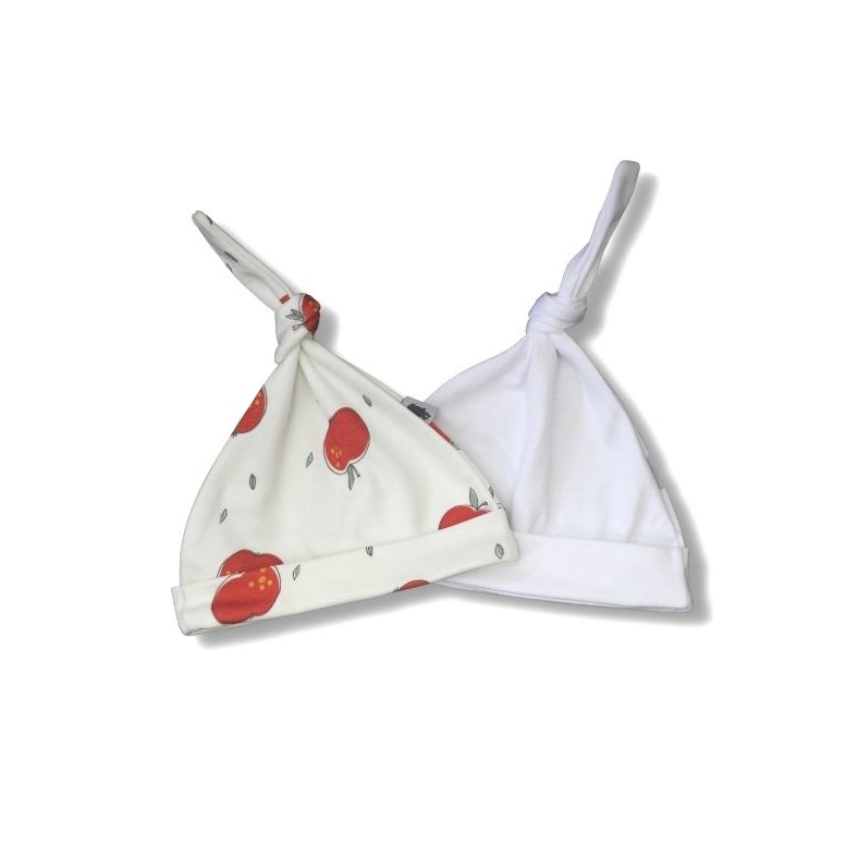 Czapki Apples&White z bawełny Organic 0+